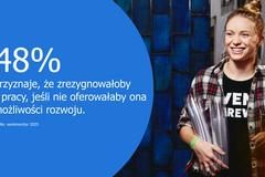 przyznaje, że zrezygnowałoby z pracy, jeśli nie oferowałaby ona możliwości rozwoju.