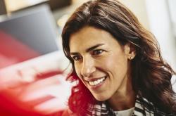 Smiling woman in an office