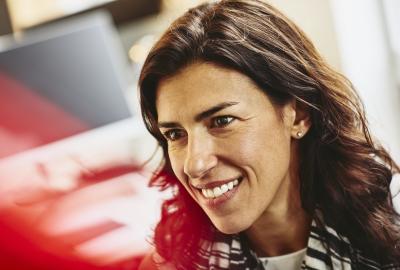 Smiling woman in an office