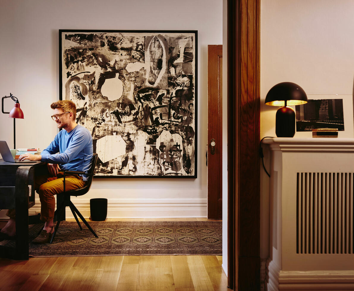A man working on a computer